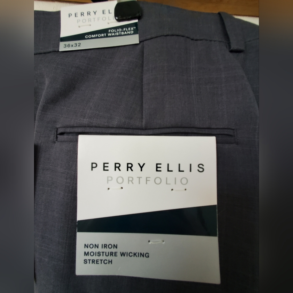 Perry Ellis FORMAL Portfolio Modern Fit Charcoal Performance Dress Pants NWT - Picture 6 of 9